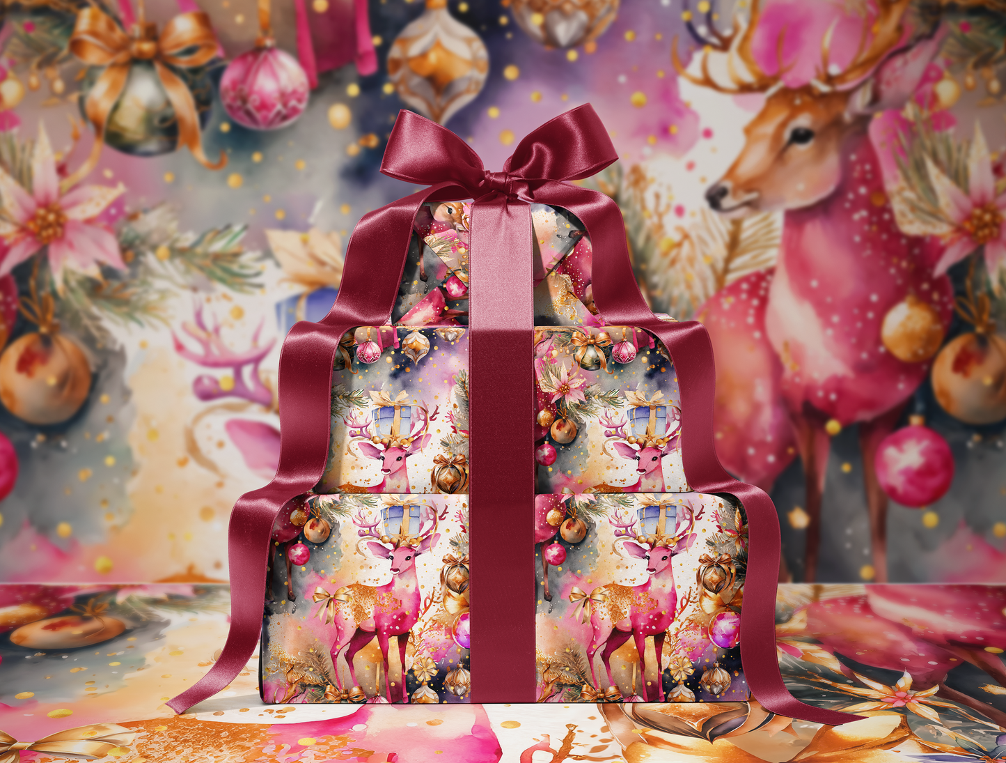 Jolly Reindeer Christmas Wrapping Paper