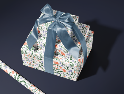 Papier Cadeau Floral « Botanical Bloom & Bell » | Lavande Douce