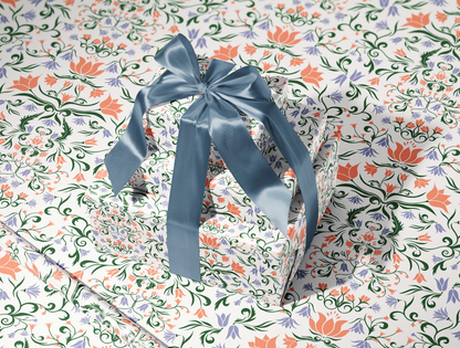 Papier Cadeau Floral « Botanical Bloom & Bell » | Lavande Douce