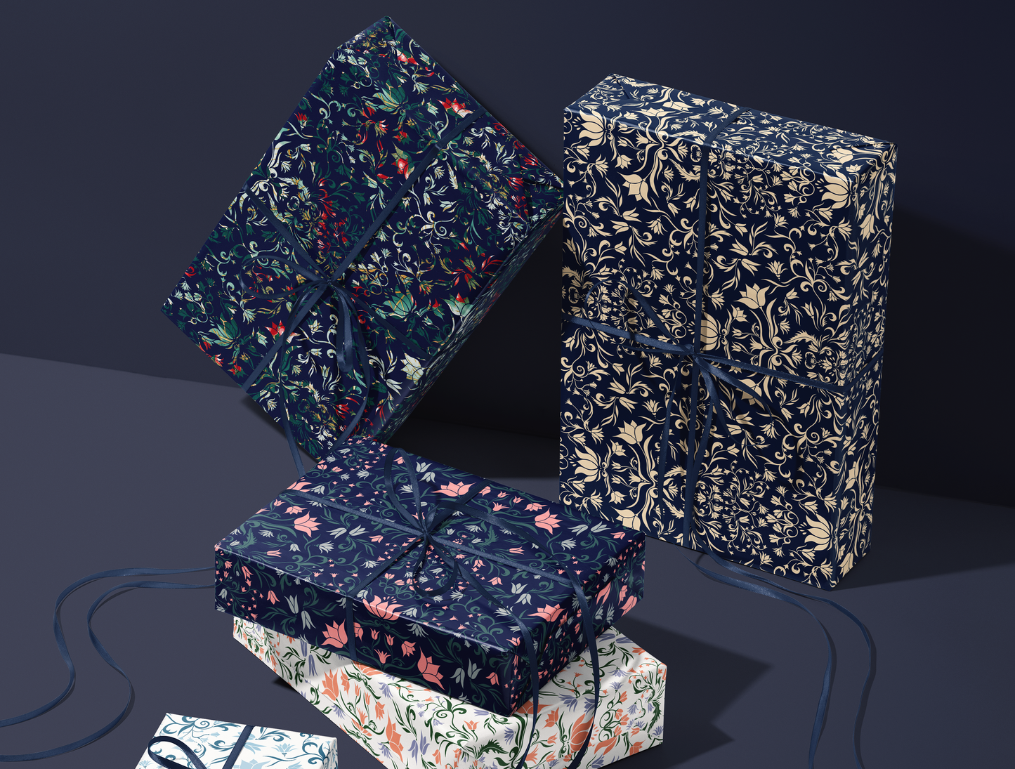Papier Cadeau Floral « Botanical Bloom & Bell » | Lavande Douce