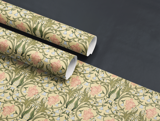 Valley Whispers Floral Wrapping Paperr | Soft Yellow