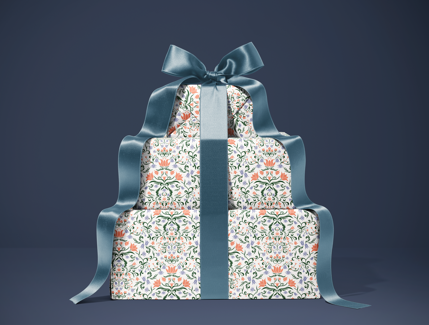 Papier Cadeau Floral « Botanical Bloom & Bell » | Lavande Douce