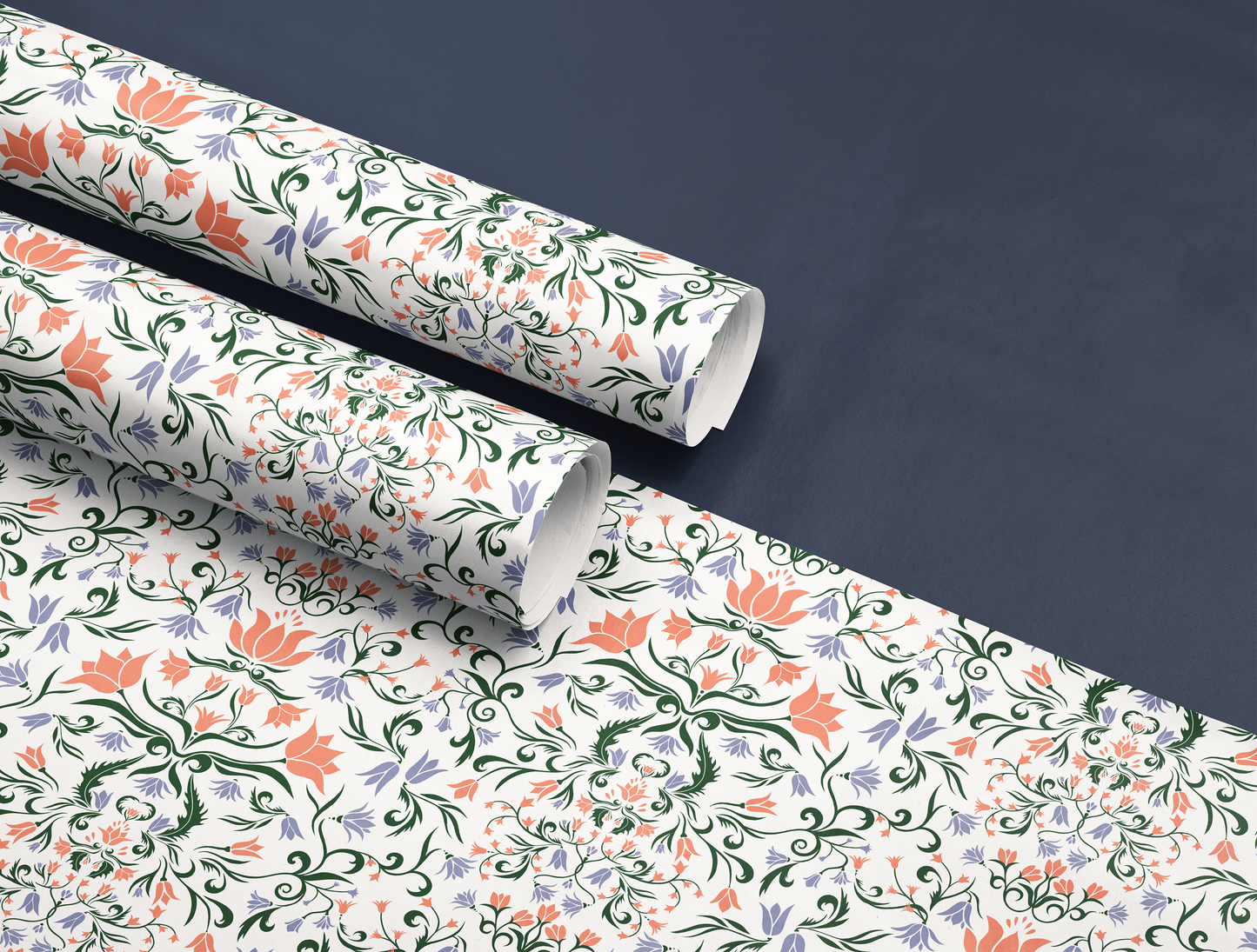 Papier Cadeau Floral « Botanical Bloom & Bell » | Lavande Douce