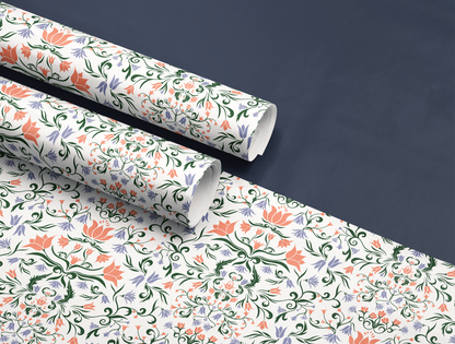 Papier Cadeau Floral « Botanical Bloom & Bell » | Lavande Douce